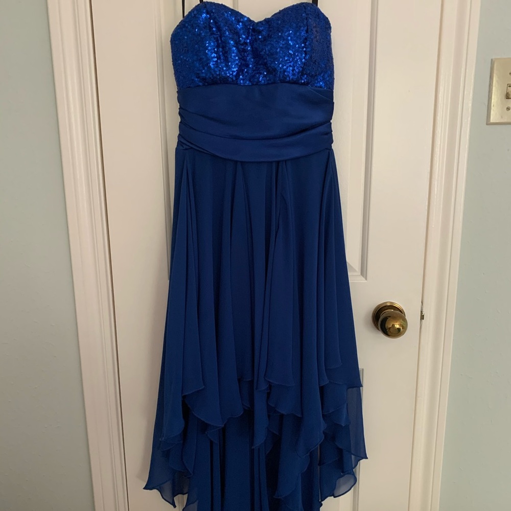 Strapless Royal Blue High Low Teen’s Dress